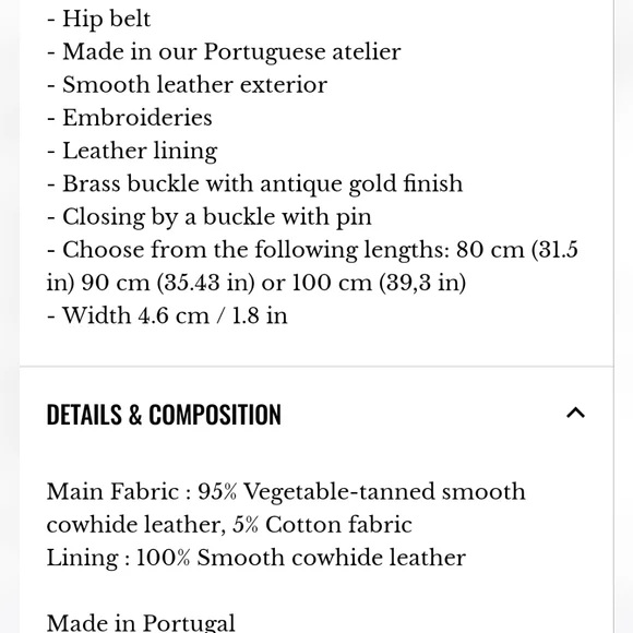 Sezane Alicia Belt Sz 80 - Picture 5 of 5